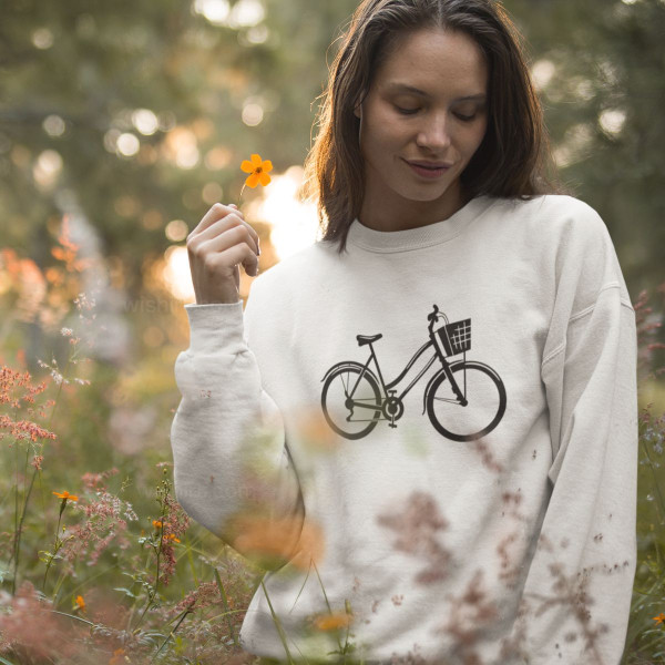 Sweatshirt with Bicycle Design for Women