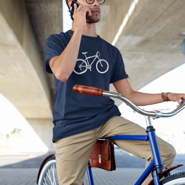 T-shirt with Bicycle Design for Men