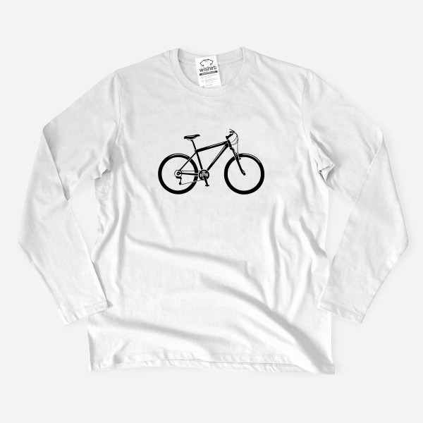 T-shirt Manga Comprida Plus Size com Bicicleta para Homem