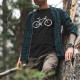 Long Sleeve T-shirt with Bicycle Design for Men