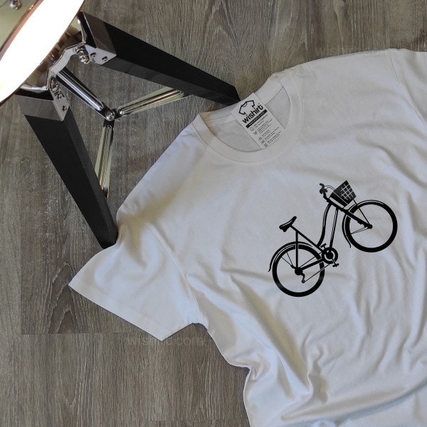 Large Size T-shirt with Bicycle Design for Women
