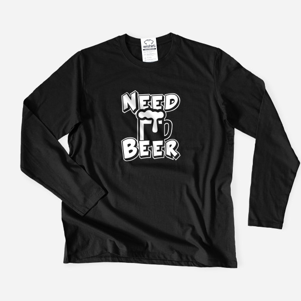 T-shirt Manga Comprida Tamanho Grande Need Beer