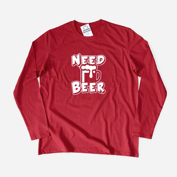 T-shirt de Manga Comprida Need Beer para Homem