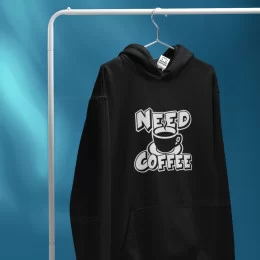 Need Coffee Large Size Hoodie