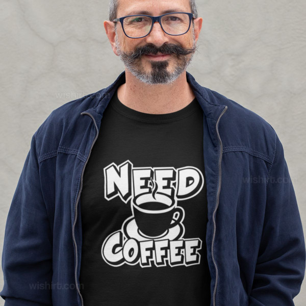 T-shirt de Manga Comprida Need Coffee para Homem