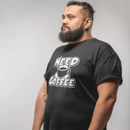Need Coffee Large Size T-shirt