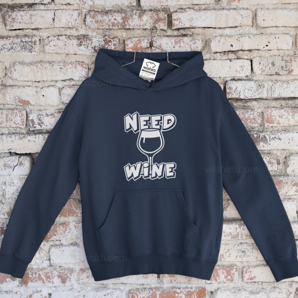 Sweatshirt com Capuz Tamanho Grande Need Wine