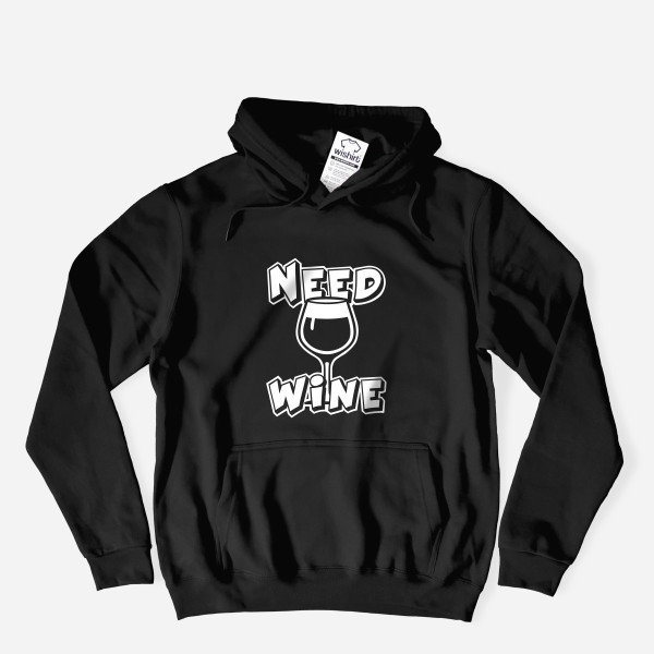 Sweatshirt com Capuz Need Wine