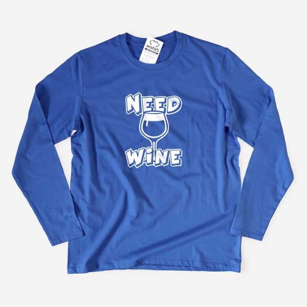 T-shirt de Manga Comprida Need Wine para Homem