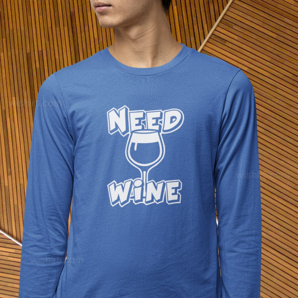 T-shirt de Manga Comprida Need Wine para Homem