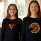 T-shirt Manga Comprida Fatia de Pizza para Criança T-shirt Manga Comprida Fatia de Pizza para Criança