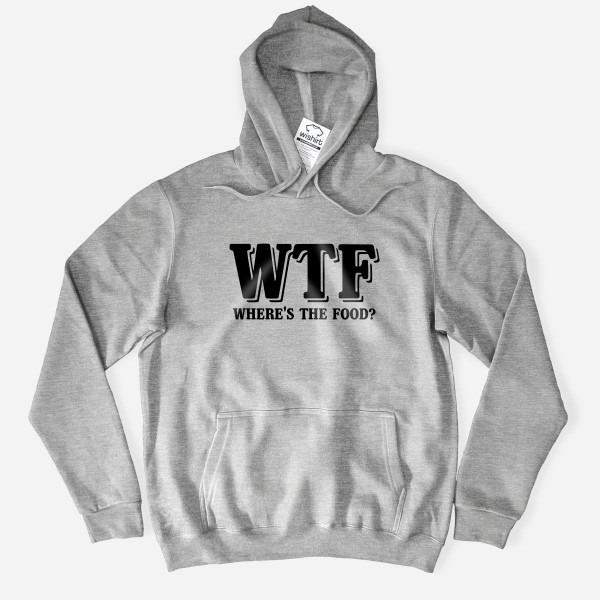 Sweatshirt com Capuz Tamanhos Grandes WTF - Where’s the Food