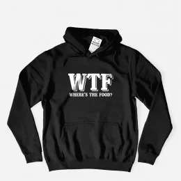 Sweatshirt com Capuz WTF - Where’s the Food para Homem