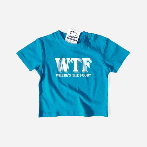 T-shirt WTF - Where’s the Food para Bebé