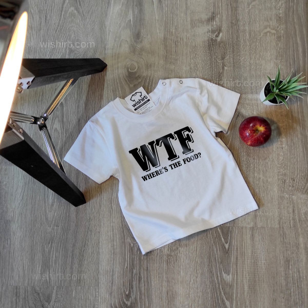 T-shirt WTF - Where’s the Food para Bebé