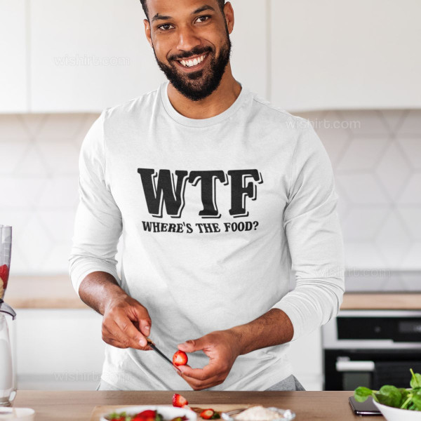 T-shirt Manga Comprida WTF - Where’s the Food para Homem
