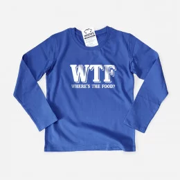 T-shirt Manga Comprida WTF - Where’s the Food para Criança