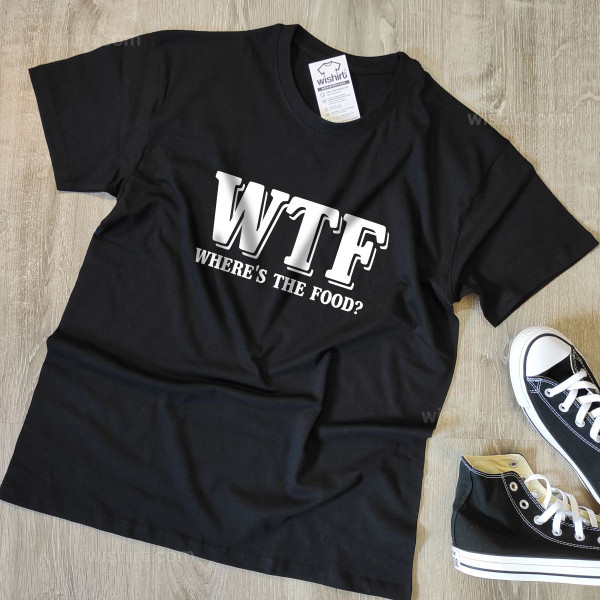 T-shirt Tamanhos Grandes WTF - Where’s the Food