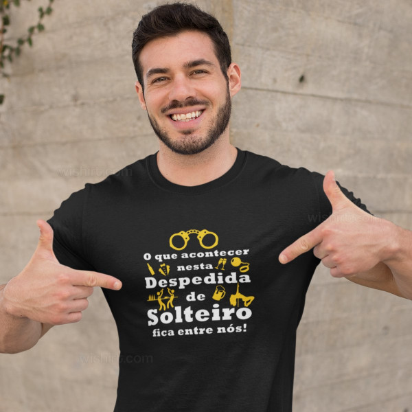 T-shirt O Que Acontecer nesta Despedida de Solteiro