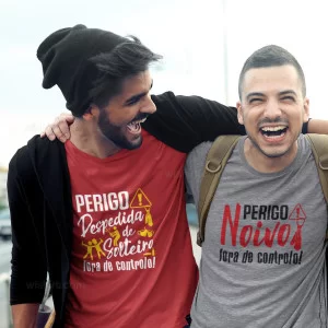 Conjunto T-shirts Perigo Despedida Solteiro Fora de Controlo