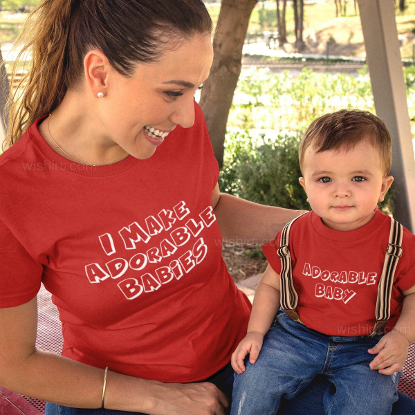 Adorable Babies Mother and Child Matching T-shirt Set