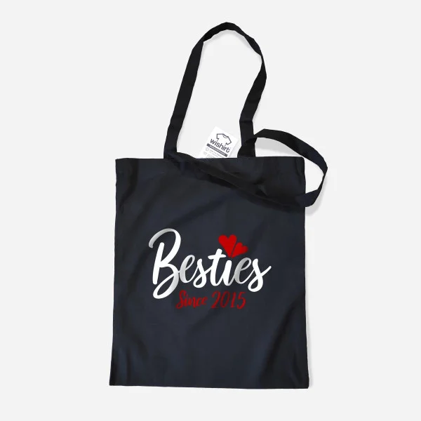 Besties Since Cloth Bag - Customizable Year Besties Since Cloth Bag - Customizable Year