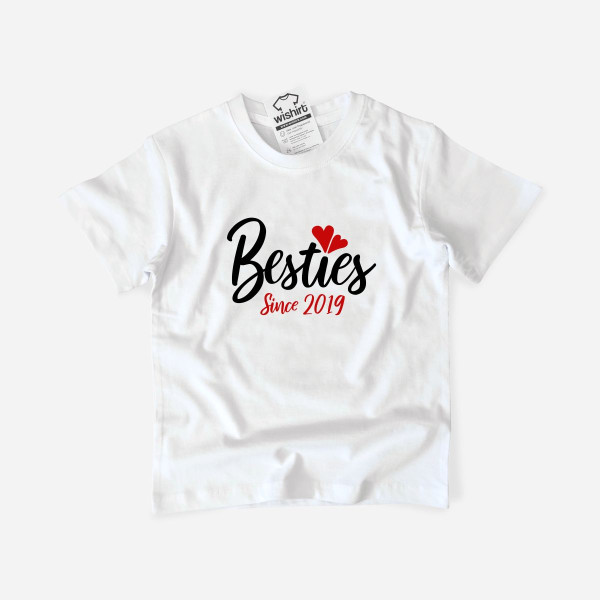 T-shirt para Criança Besties Since - Ano Personalizável