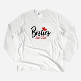 Besties Since Plus Size Long Sleeve T-shirt - Custom Year