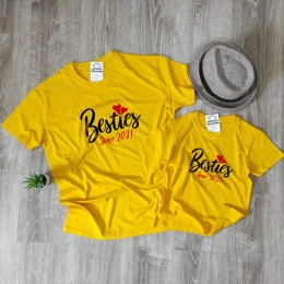 Besties Since Large Size T-shirt - Customizable Year
