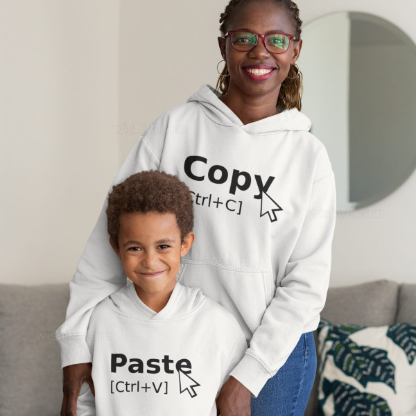 Sweatshirts com Capuz a Combinar Mãe e Filho Copy Paste