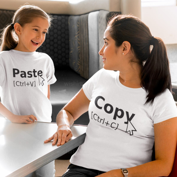 Matching T-shirt Set Mother and Daughter Copy Paste