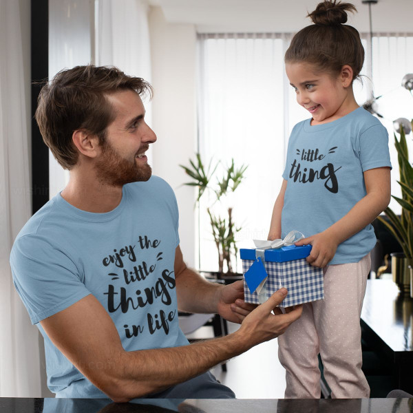 Father and Daughter Matching T-shirt Set Little Things