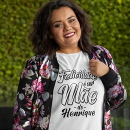 Felicidade é ser Mãe Plus Size Long Sleeve T-shirt