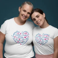 Conjunto de T-shirts a Combinar Mãe e Filha Carinhosa
