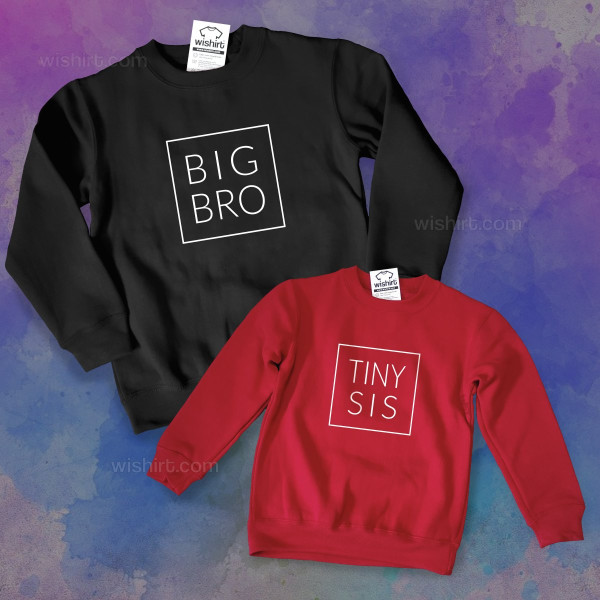 Conjunto de Sweatshirts para Irmãos BIG BRO - TINY BRO