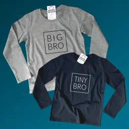Conjunto T-shirts Manga Comprida Irmãos BIG BRO - TINY BRO
