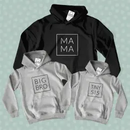 Sweatshirts com Capuz a Combinar MAMA - BIG BRO - TINY SIS