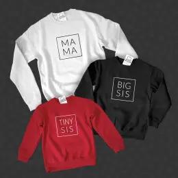 Matching Sweatshirt Set MAMA - BIG SIS - TINY SIS