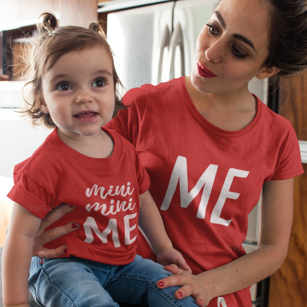 Matching Mother and Baby Me Mini Mini Me T-shirt Set