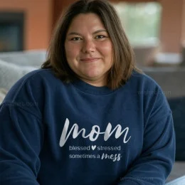 Mom, Blessed, Stressed Large Size Sweatshirt