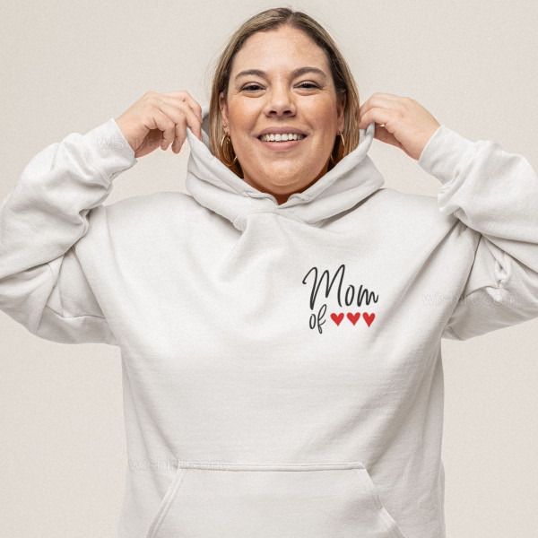 Sweatshirt com Capuz Tamanho Grande Mom of Tiny Hearts