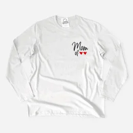 T-shirt Manga Comprida Tamanho Grande Mom of Tiny Hearts
