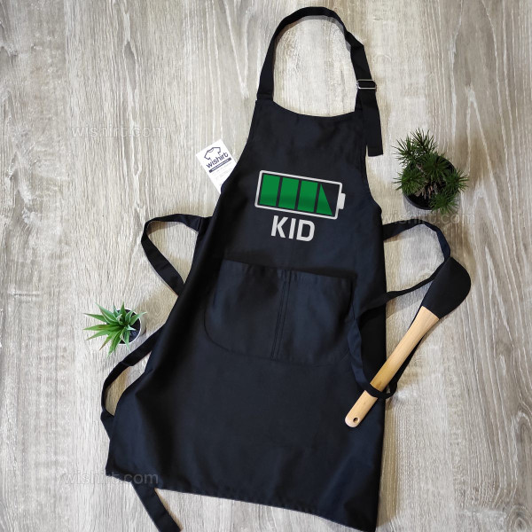 Father and Child Apron Set Battery and Personalizable Word