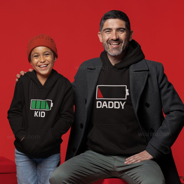 Sweatshirts com Capuz Mãe e Filho Bateria Palavra Editável