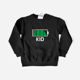 Sweatshirt Bateria Cheia Palavra Personalizável para Criança