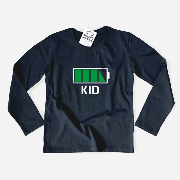 Full Battery Customizable Word Long Sleeve T-shirt