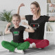 Conjunto T-shirts Mãe e Filha Bateria Palavra Personalizável