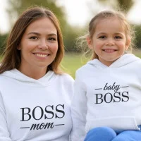Pack Sweatshirts com Capuz Mãe e Filha Boss Mom e Mini Boss