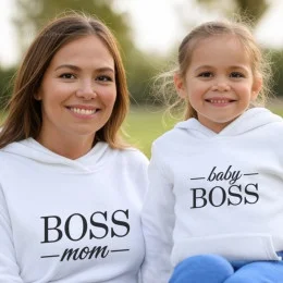 Boss Mom and Mini Boss Mother and Child Hoodie Set