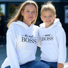Boss Mom and Mini Boss Mother and Child Hoodie Set